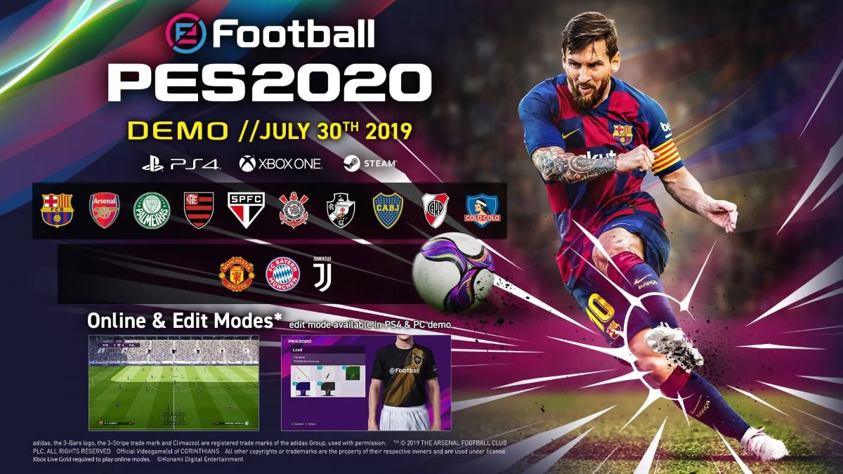 la demo de eFootball PES 2020