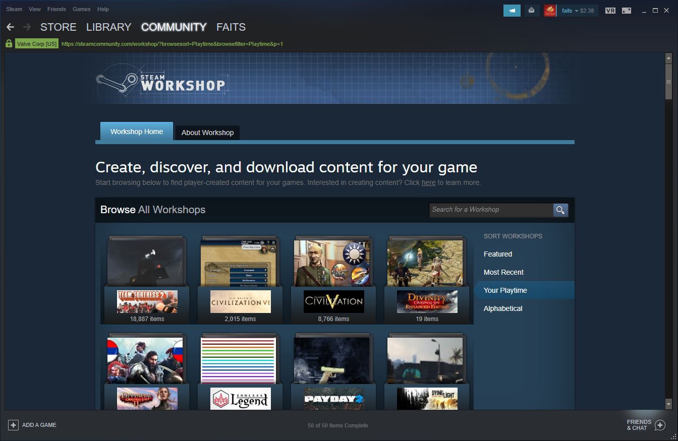 how to download steam sunscribed workshop items