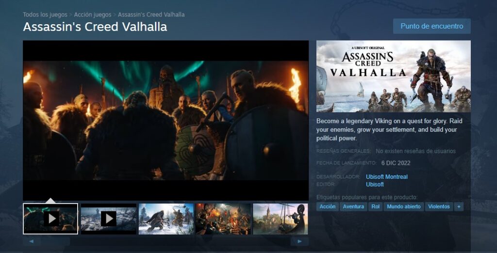 Assassin's Creed Valhalla ya tiene página en Steam